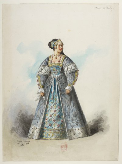 Kostümentwürfe - Lacoste - 63. Anne Boleyn von Eugene Lacoste